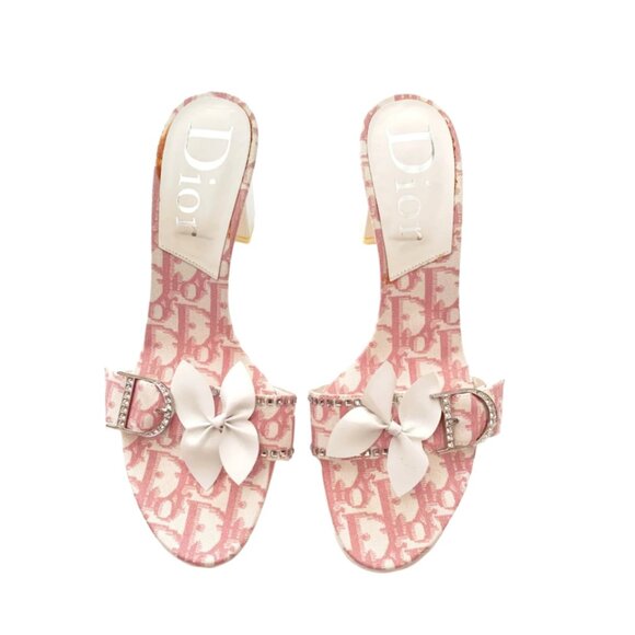 Dior Pink Logo Heels - Picture 1 of 3